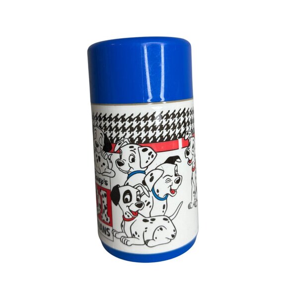 Vintage Aladdin Disney 101 Dalmatians Thermos 6.5" Blue Lid & Cup Plastic - Picture 2 of 7